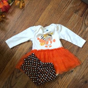 3 piece baby girl Thanksgiving Set